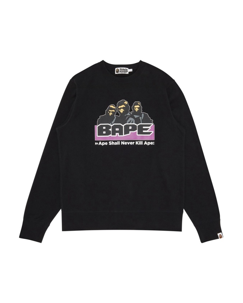 Sweatshirt Bape Archive Crewneck Noir Homme | ZHG-25558852